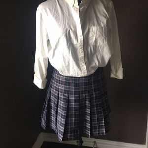 Pleated high waisted plaid tennis skirt